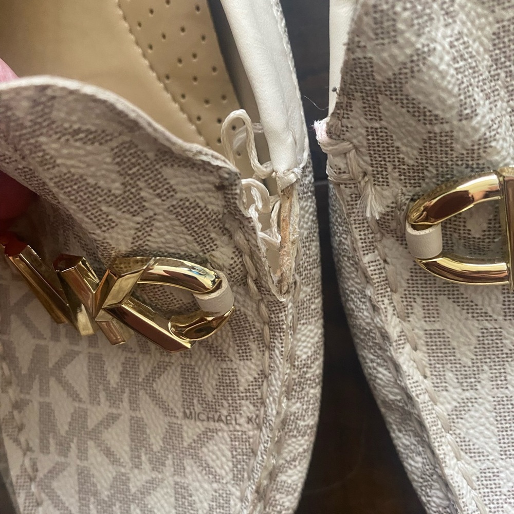 Michael Kors Reed Signature Patterned Loafers with Gold Accent - Picture 5 of 11